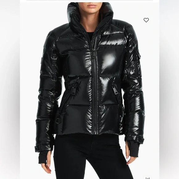 SAM. Shiny Black Puffer Jacket - Picture 1 of 6